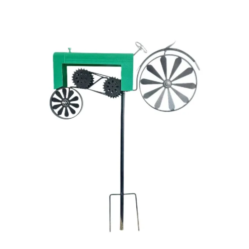 

Metal Iron Outdoor Garden Courtyard Swivel Rotatable Tractor Windmill Ornaments