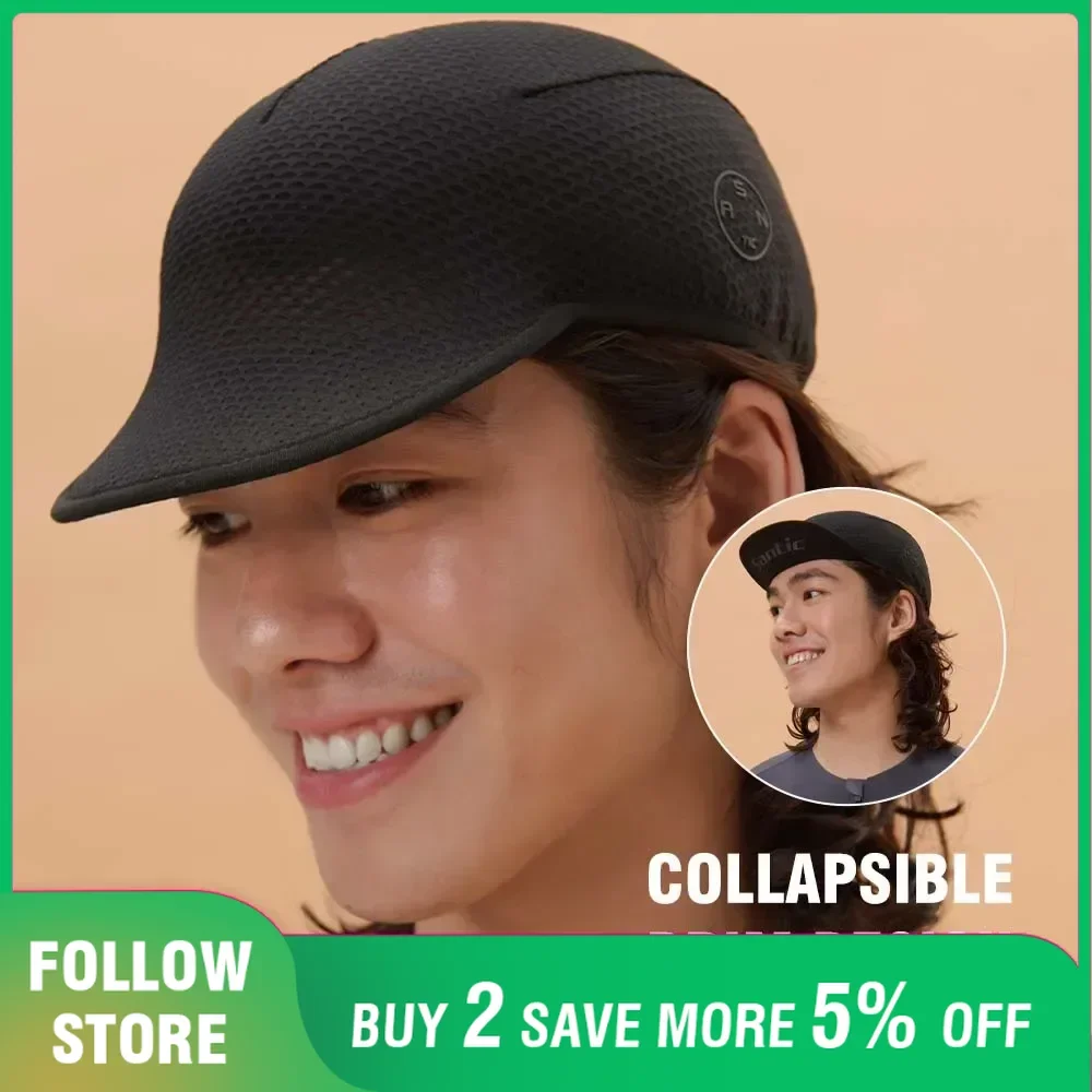 

Santic Super Light Cycling Cap Under Helmet UV Protection Women Men Running Bike Cap Summer Cooling Sweat Wicking Reflective Hat
