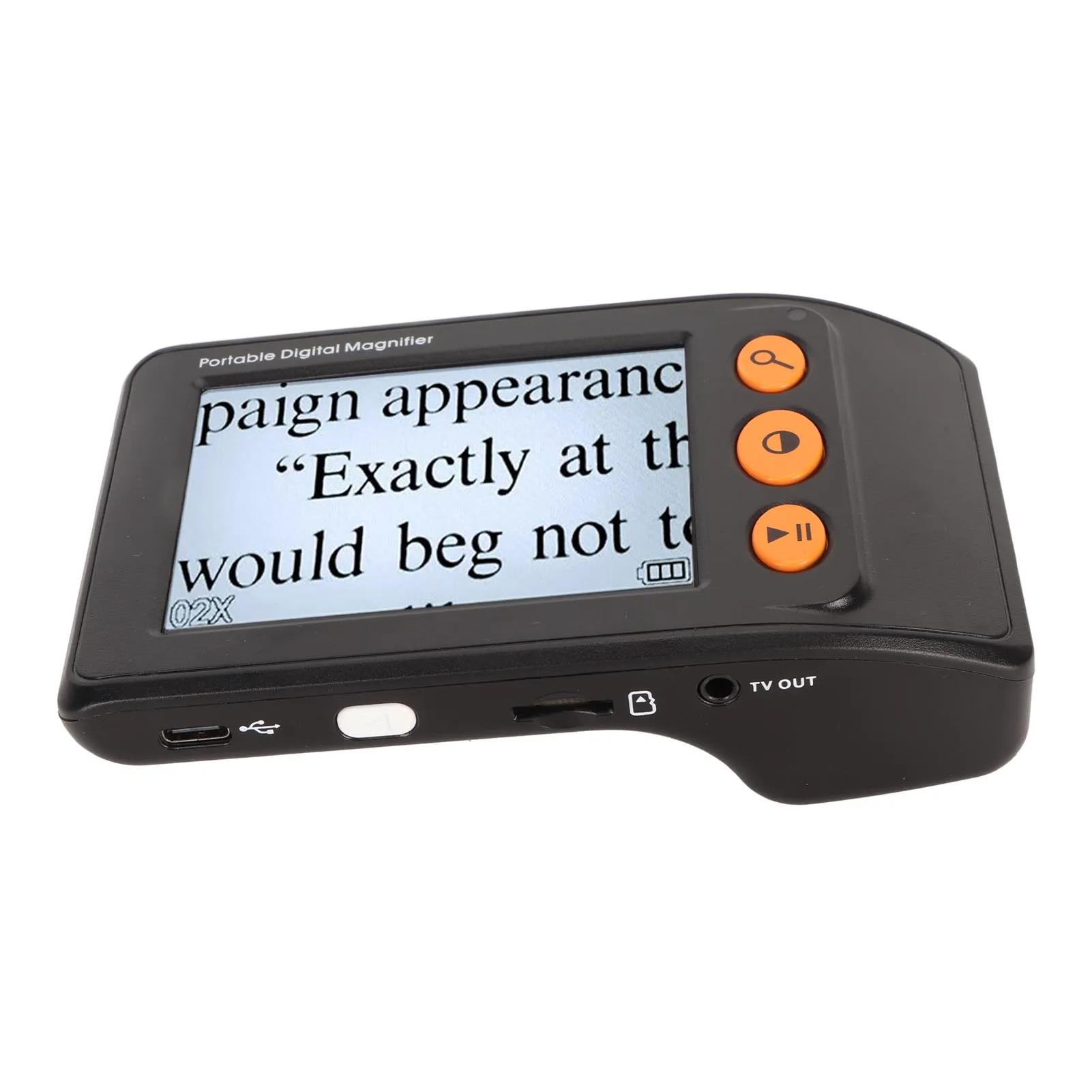 Digital Magnifier 3.5in LCD 2X‑25X Magnification AV Output Reading Magnifier for Book Newspaper Electronic Video Magnifier