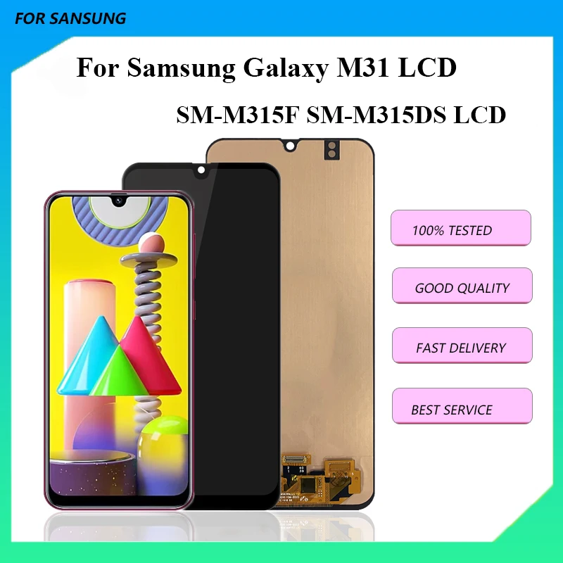 

OLED-дисплей 6,4 дюйма для Samsung Galaxy M31, ЖК-дисплей с сенсорным экраном в сборе, дигитайзер для Galaxy SM-M315F SM-M315DS LCD