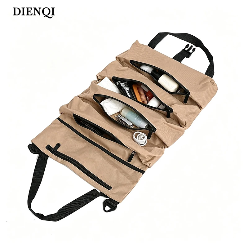 Handbag Men Roll Up Travel Toiletry Bag Oxford Small Pouch Car Camping Road Trip Essentials Car Seat Back Organizer Sacs À Main