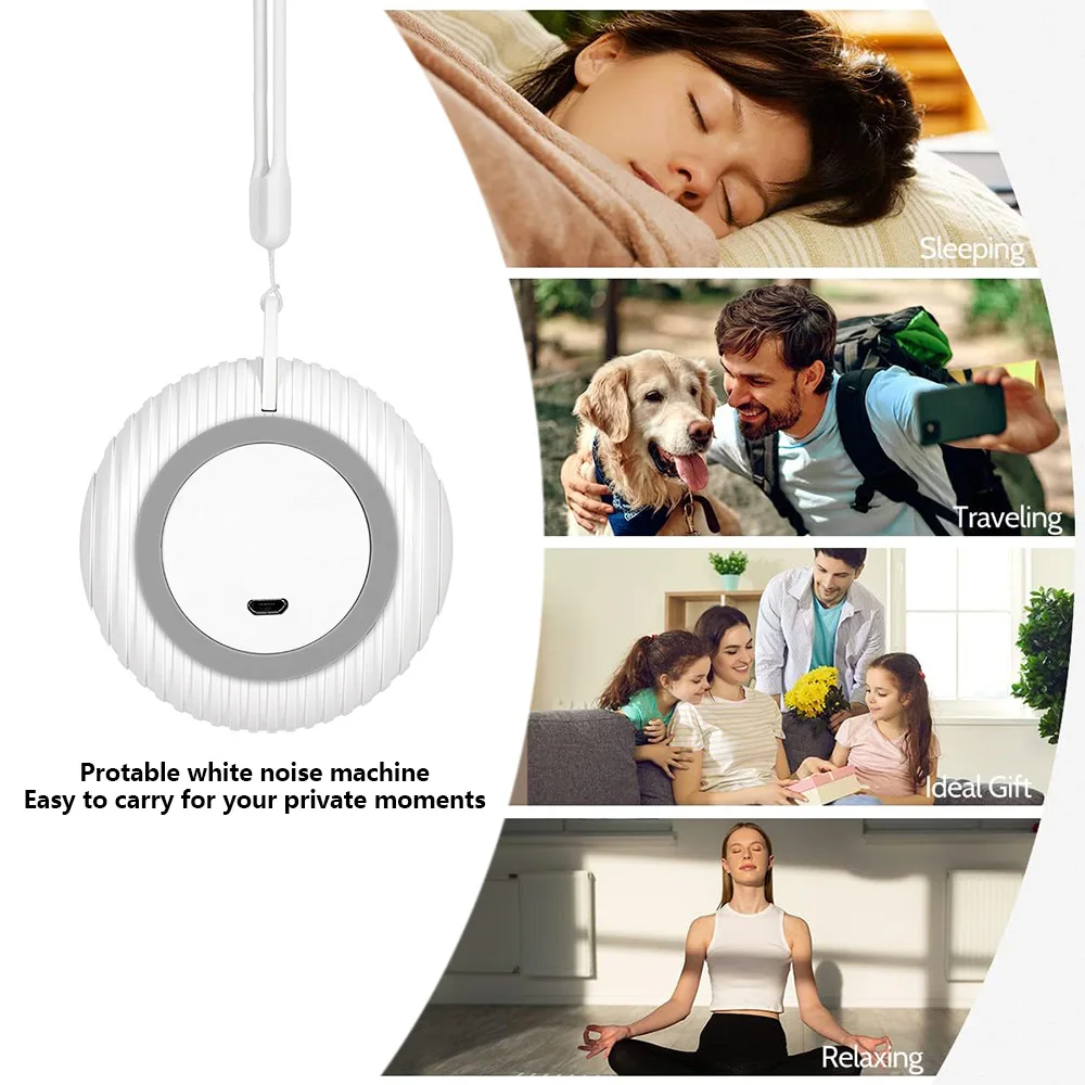 

10 Songs White Noise Sound Machine Portable Baby Sleep Machine Soothing Sounds Volume Adjustable Built in Rechargeable BatteryQ3
