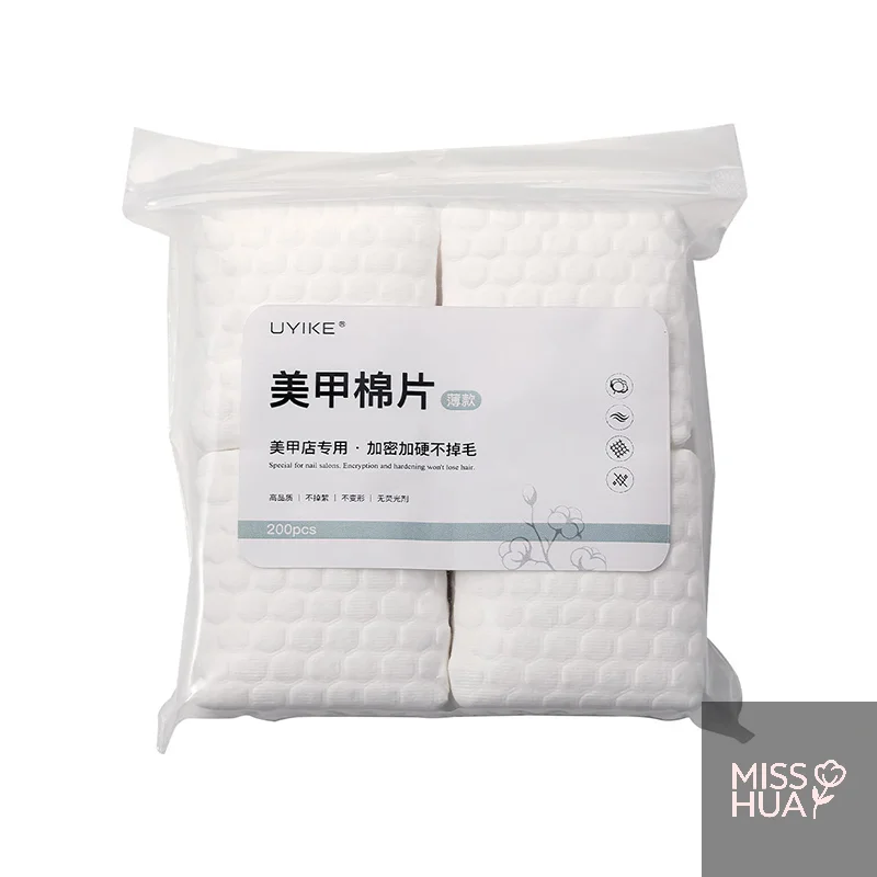 هوا هوا 200 قطعة مسمار لوحة قطن مزيل طلاء الأظافر جل نظيفة مانيكير المناديل خالية من الوبر مناديل القطن الأنظف ورقة منصات الورنيش أداة