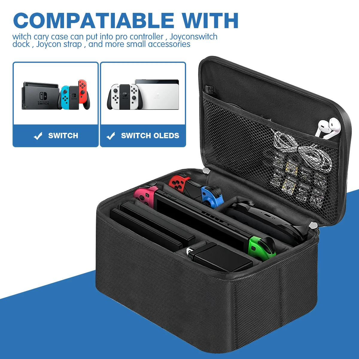 Armazenamento portátil Messenger Bag para Nintendo Switch, Acessórios Do Jogo, Viagem Maleta, OLED Console