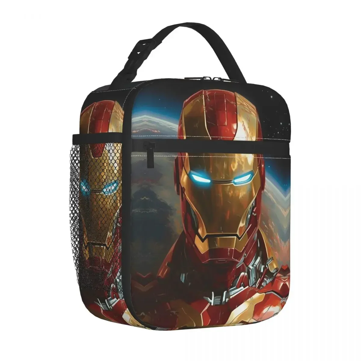 Heroes Return Iron Man Movie Insulated Lunch Bags Thermal Bag Meal Container Retro Poster Large Tote Lunch Box Beach Travel