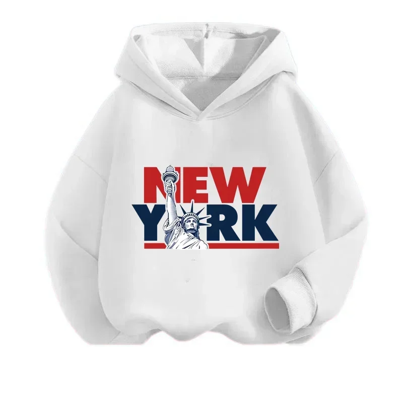 I love New York Hoodie Kids Clothes  Spring and Autumn Long Sleeve Hoodie Sportswear Baby 3-14 Years Old Boys Football Suit