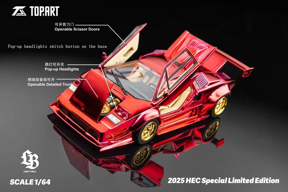 

Topart 1:64 Liberty Walk Countach Dieacas Birthday Gifts Hobby Display Simulation Collectio