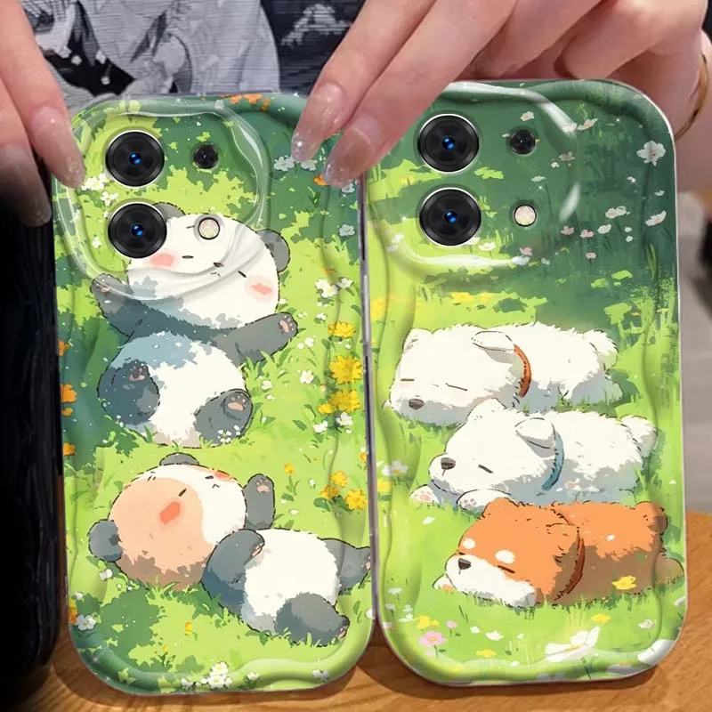 

Bear Panda Art Cartoon Cute Phone Case For Xiaomi Redmi 9T 9A 9 9C 10 10C 12 13 13C 14C A2 A1 Plus K30 K40 K60 5G Wave Oil