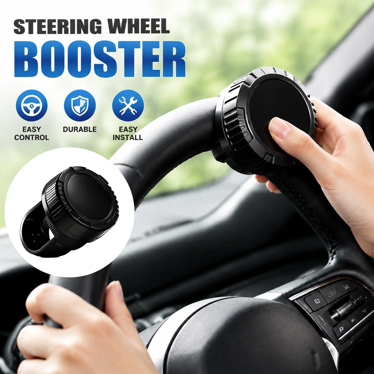 New One Hand Steering Wheel Spinner Knob Turning Assist Grip Hand Control Helper Auxiliary Booster For Driving Car Accessories