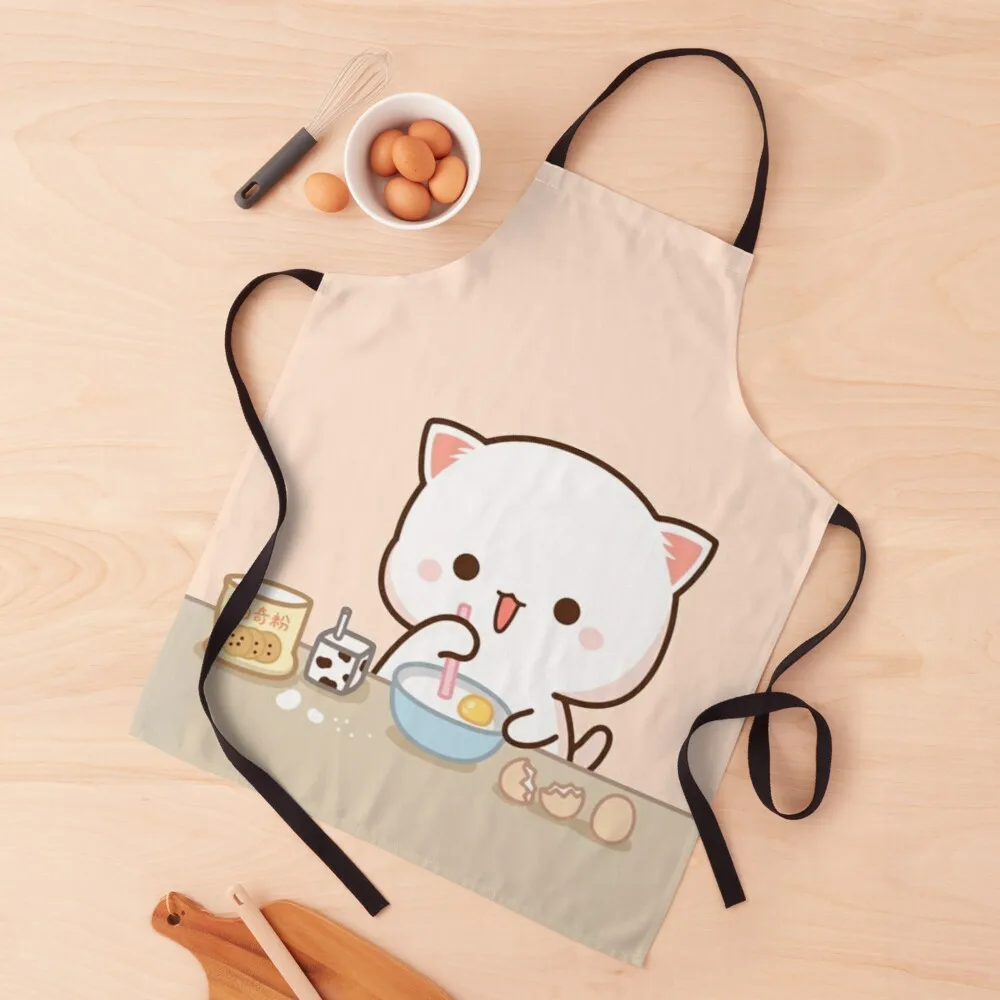 

Peach and goma mochi cat Apron kitchen aprons for girls kitchen utensils cute custom apron woman