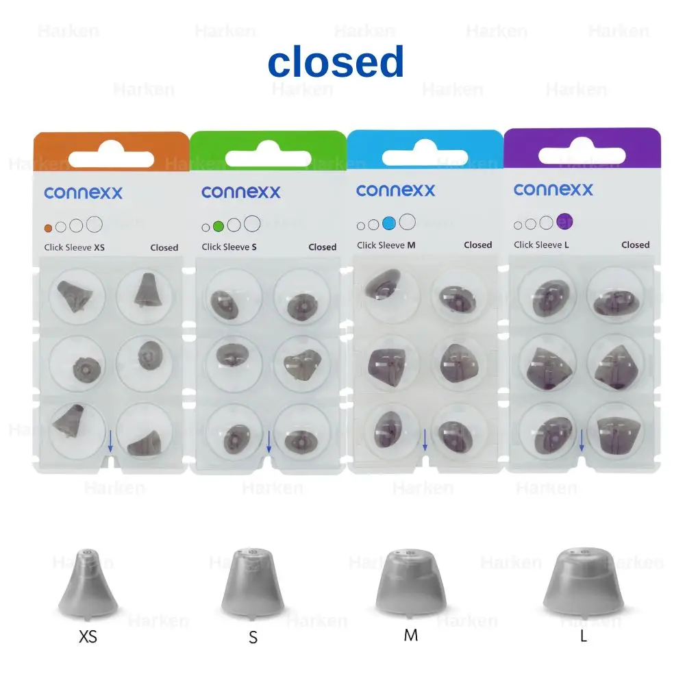 6Pcs Signia Rexton Vibe Connexx Click Sleeve Open Closed Ear Tips for CIC ITC ITE RIC Hearing Aid Accessories