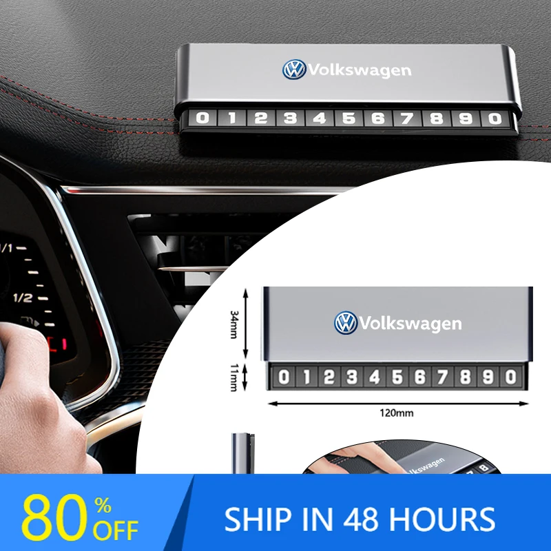 

Временная парковочная карта-табличка с номером телефона для автомобилей Volkswagen VW CC Beetle Gol