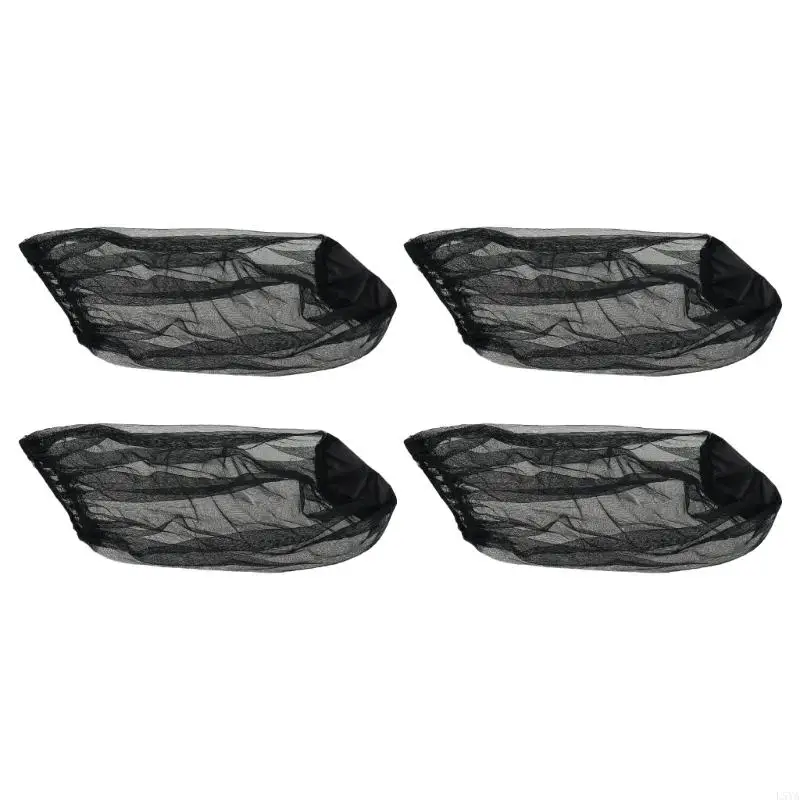 

L5YA 4PCS Mosquitoes Shield Headgear Fine Mesh Netting Breathable Fishing Hat Net for Outdoor Activity Insect Prevent