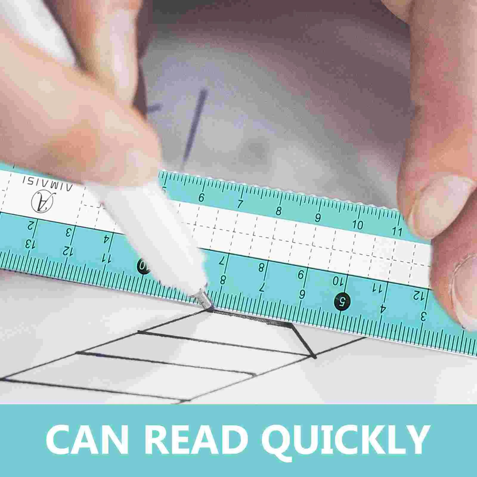 7pcs Multi Ruler Set Professional Geometry Protractor Kit Student Stationery Lightweight Portable Clear Numbers Kids