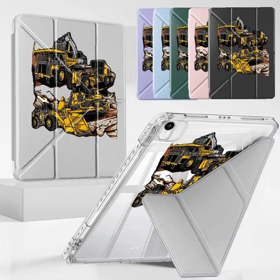 Luxurious Engineering Vehicle Print Tablet Case For iPad Pro 11th 10th 9th 8th 7th 12.9inch Air 4 5 M3 M2 M4 11inch Pro 2025