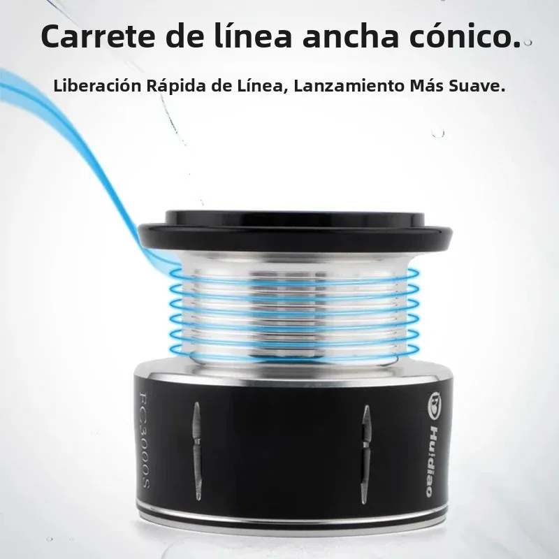 Carrete Huidiao 2500/3000 lanzamiento suave para lubina y trucha - imagen 2