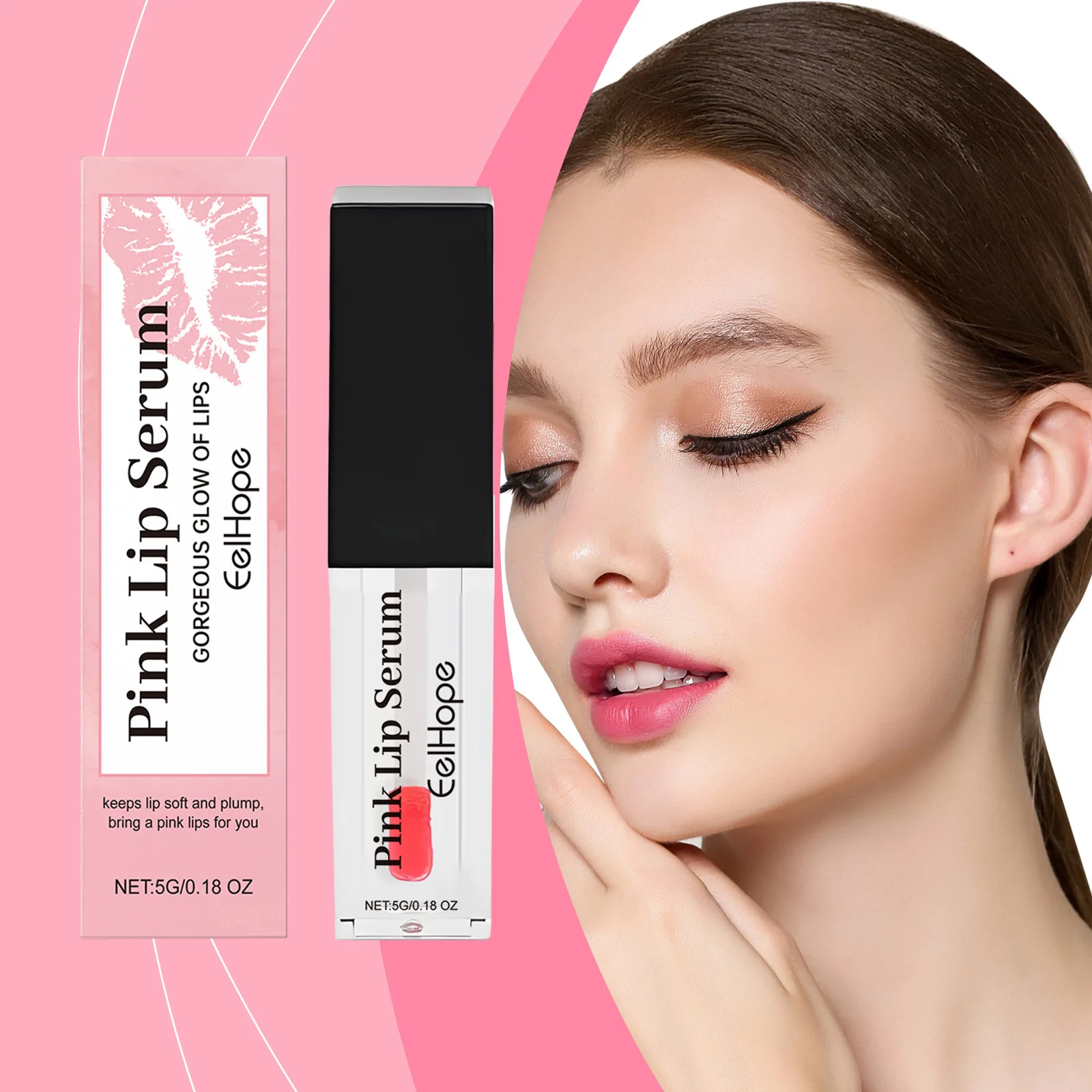 

Color-Changing Lip Oil 5g with Avocado & Jojoba Oil Hydrating Formula, Pink Tint for Natural Lip Glow, Moisturizing & Nourishing