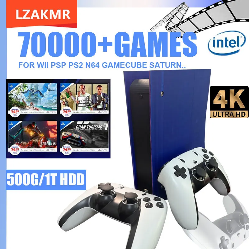 

Win11 Game Console G11 70000+Classic Games 1T HDD 4K HD For WII PSP PS2 XBOX SATURN Wireless Controller Support 4 Player