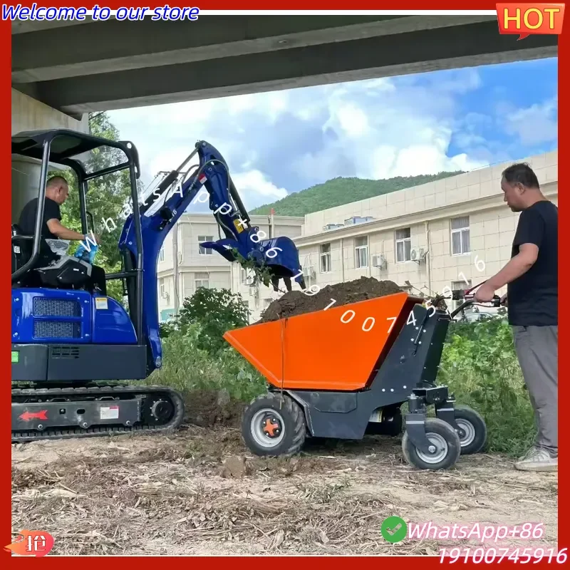CE Certificate Chaungxin 2026 CE Approved 500Kg Load Capacity 48V 32AH High Quality Electric Wheelbarrow Mini Dumper