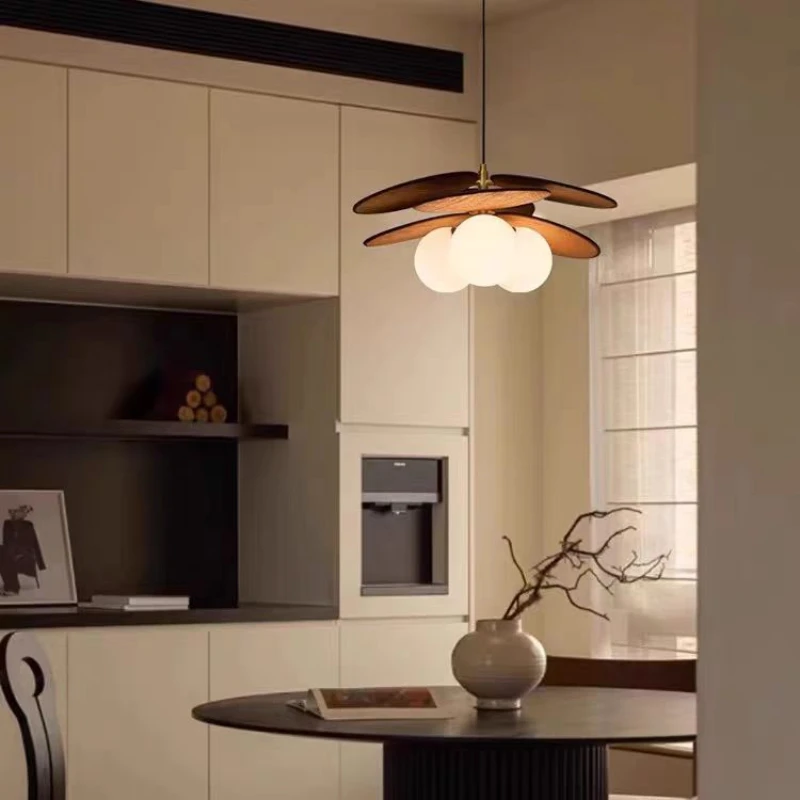 

Japanese Wabi Sabi Pendant Lights Rural Home Decor Grass Woven Glass Living Room Restaurant Teahouse Homestay Bedroom Chandelier