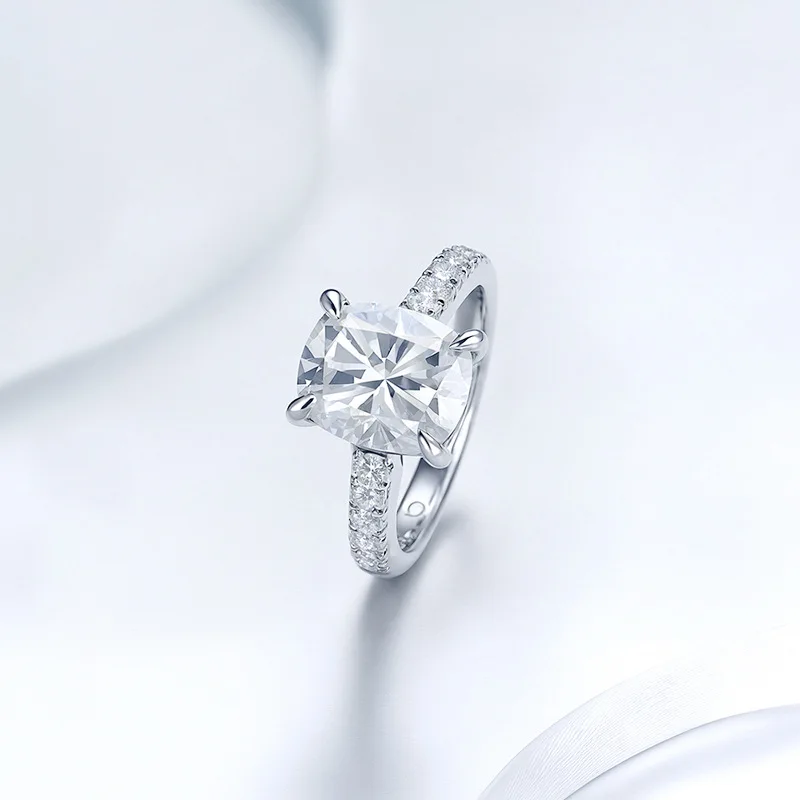 

Apaison Luxury Exquisite 9x11 mm 5 Carat Moissanite Women Ring - 925 Sterling Silver Wedding Engagement Anniversary Jewelry Gift