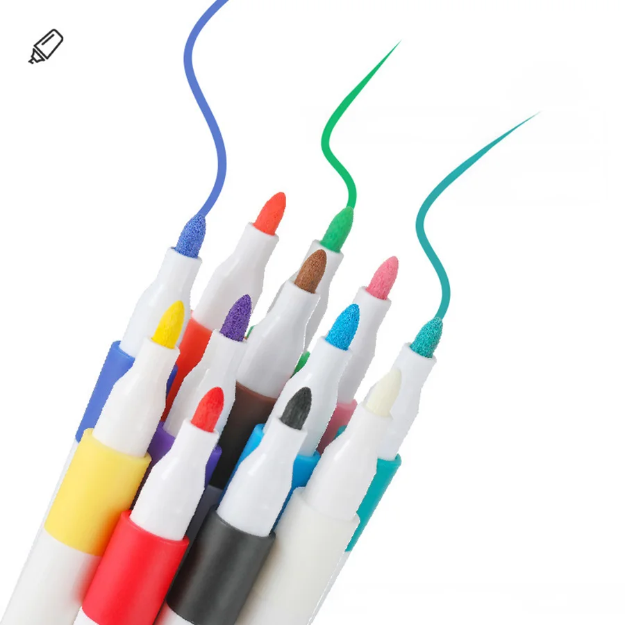 

12/24/36/48 Acrylic Markers Paint Pens Vibrant Color Washable No Bleeding Marker Pen Set for Stone Glass Easter Egg Wood
