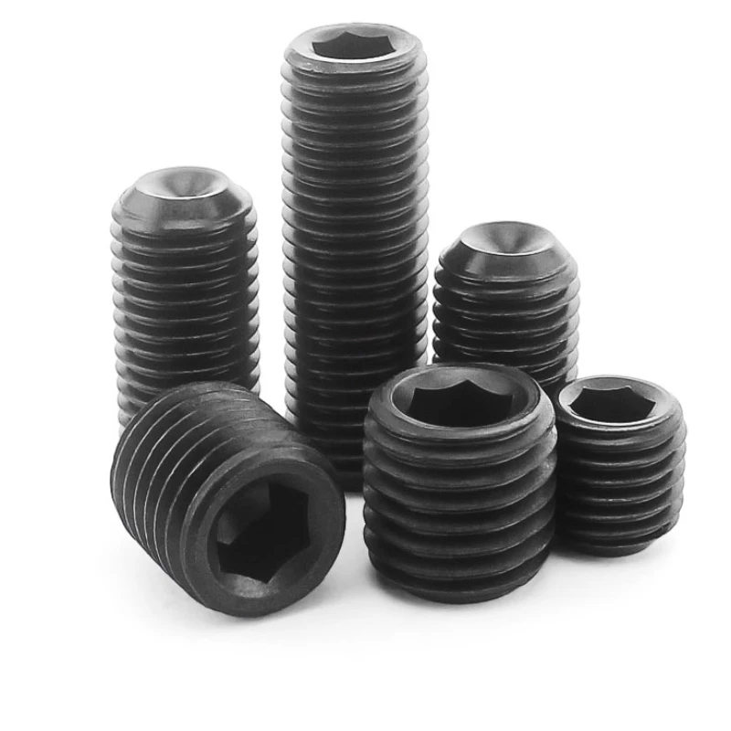 12.9 Black Fine Thread Set Screw With Concave End M3 M4 M5 M6 M8 M10 M12 Set Screw Without Head