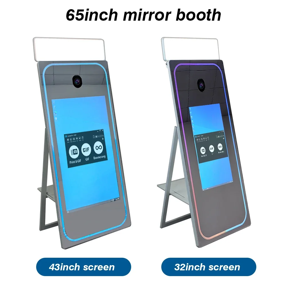 Digital Selfie 65inch Magic Touch Screen Mirror Photo Booth Machine