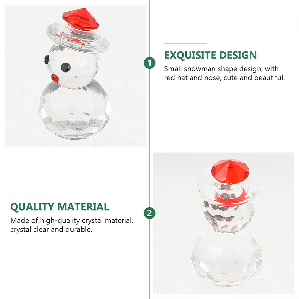 

3Pcs Snowman Statue Christmas Snowman Red Hat Nose Desktop Ornament Office Home Table Decoration Crystal Xmas Collectibles