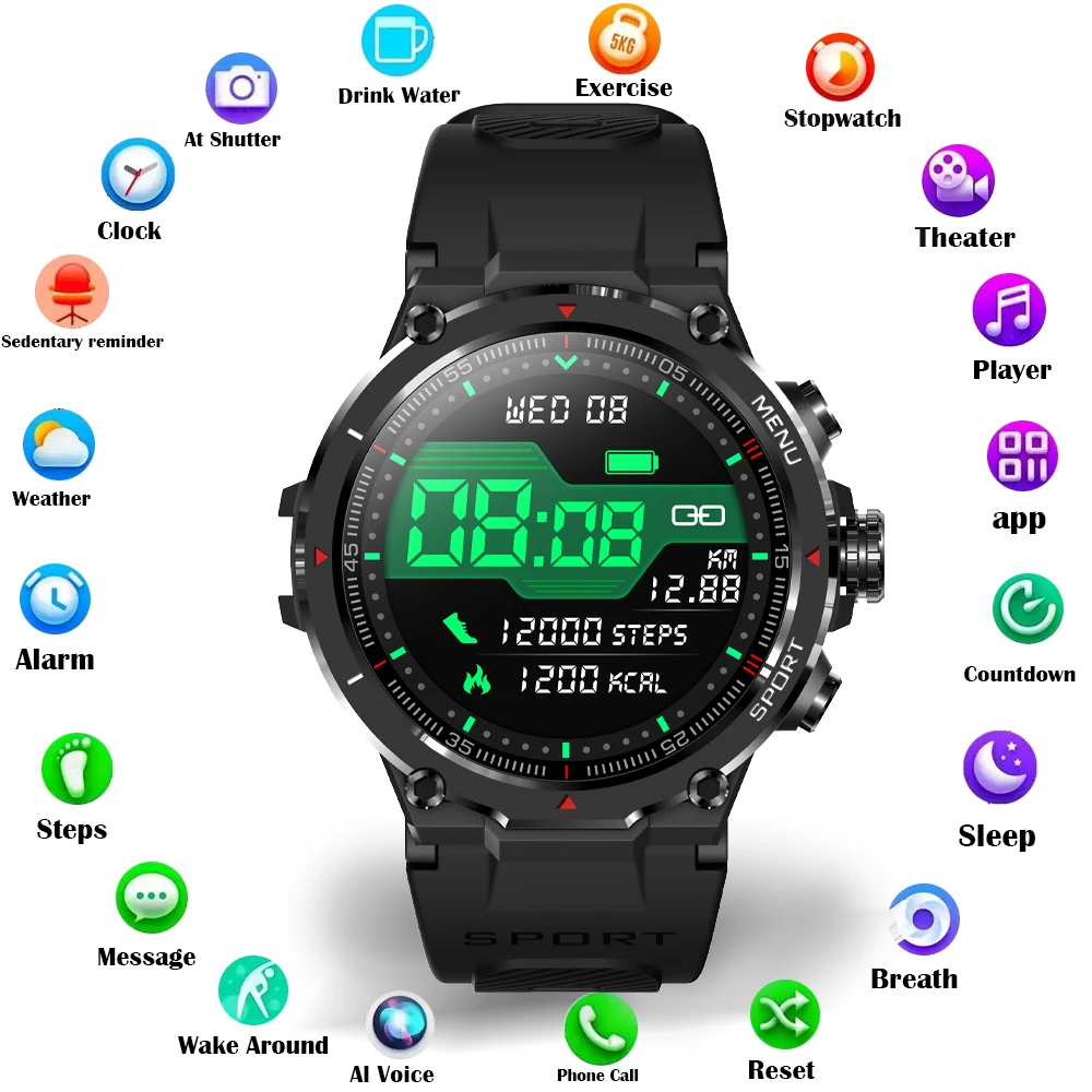 

2026 new outdoor sports smart watch Bluetooth call 150+ sports mode 5ATM waterproof military sturdy smart watch health watch