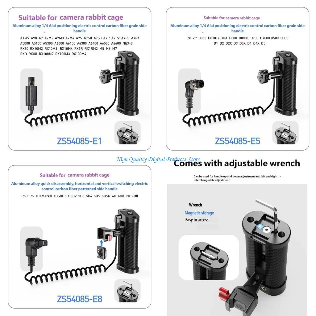 

U2JE Ergonomic Aluminum Photography Side Handle with Comfort Grips for Stable Shoots