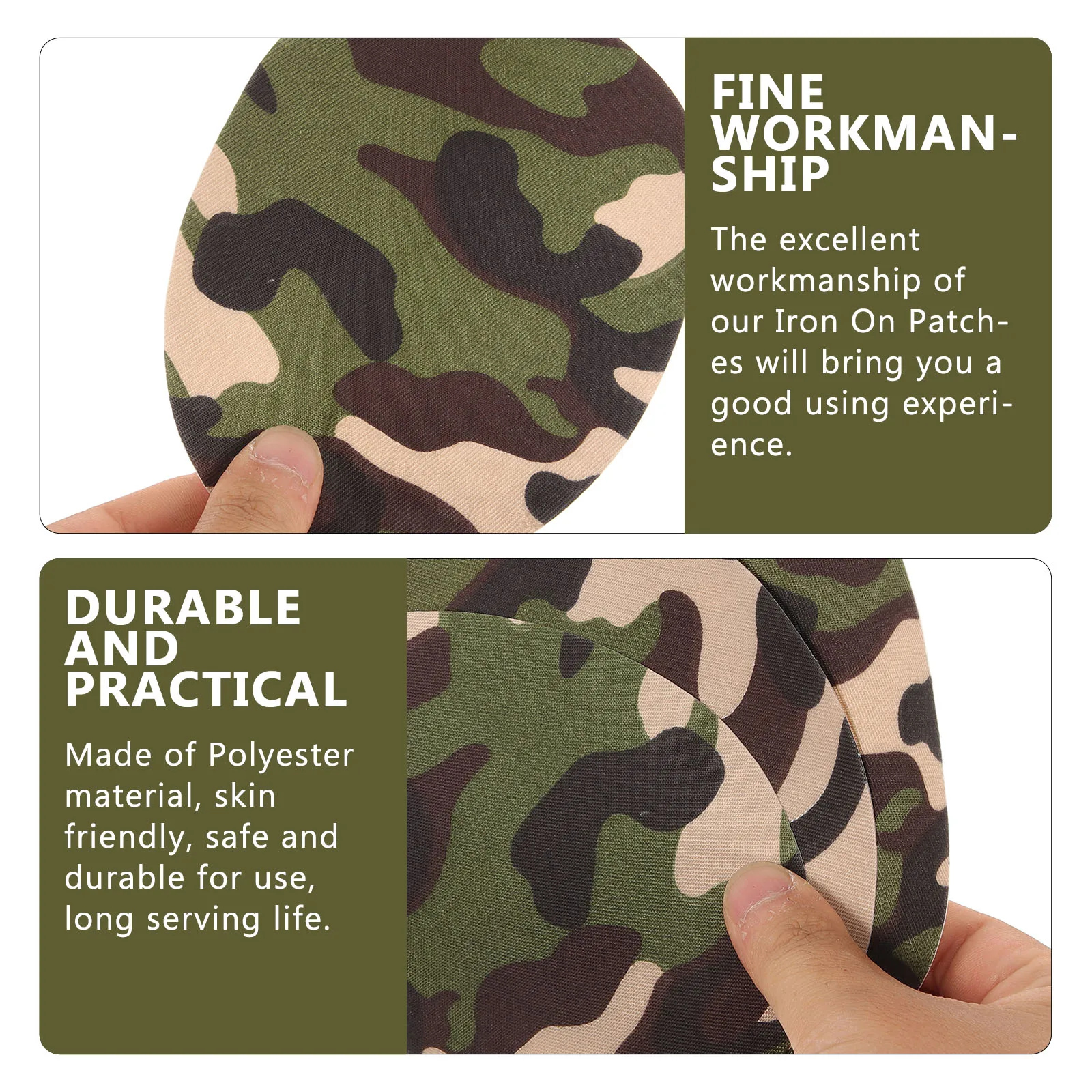 

10pcs Garment Sewing Patches Clothing Elbows Camouflage Printing Iron On Decorative Clothes Repair Polyester Durable Ornaments