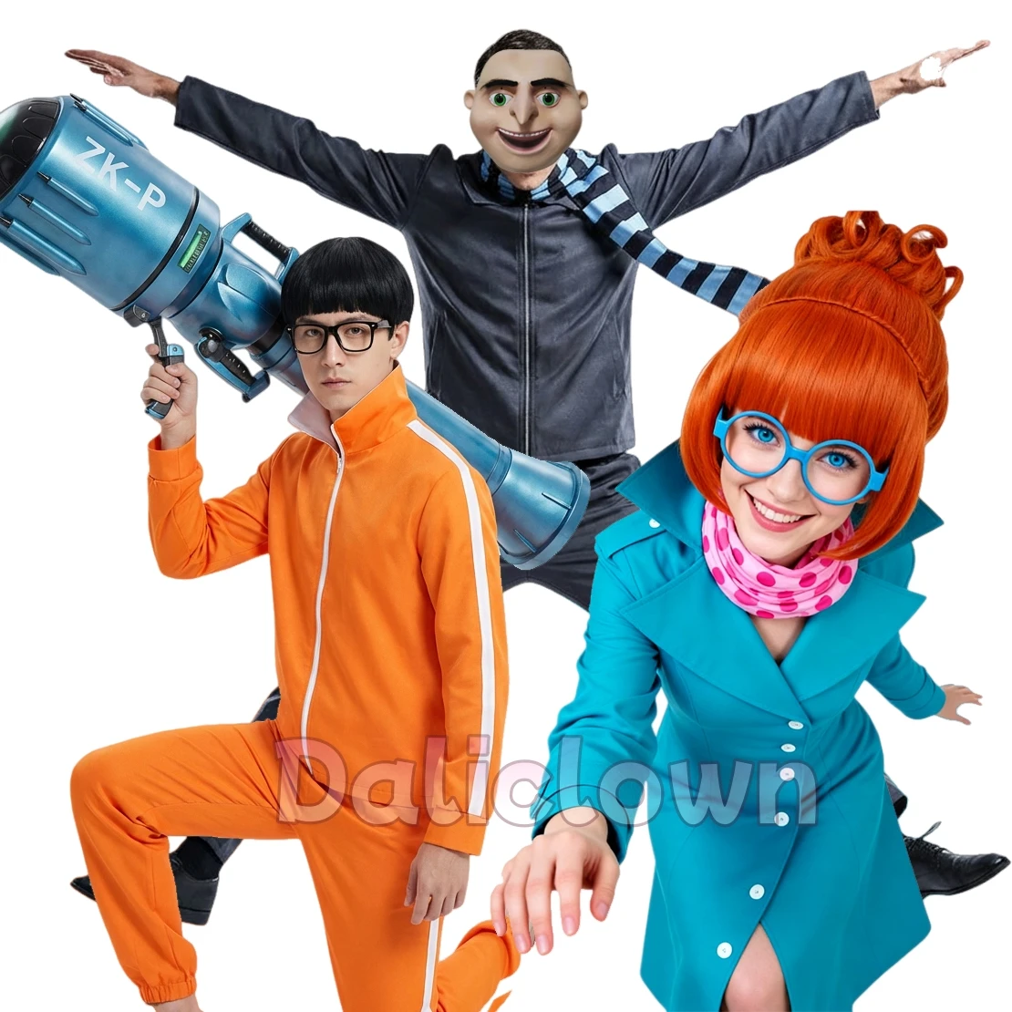 Disfraz de Minion de la película, Gru, Lucy Wilde, con máscara, chaqueta, peluca, uniforme de Halloween, para fiesta de disfraces y juego de rol
