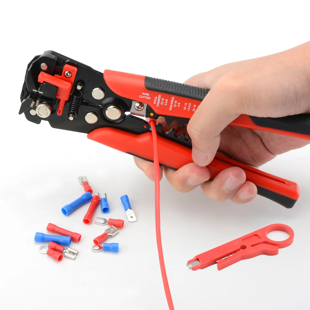 Self-Adjusting Wire Stripper Cable Cutter Kit Electrician Crimping Tool Set With Case Multifunctional Stripping Pliers