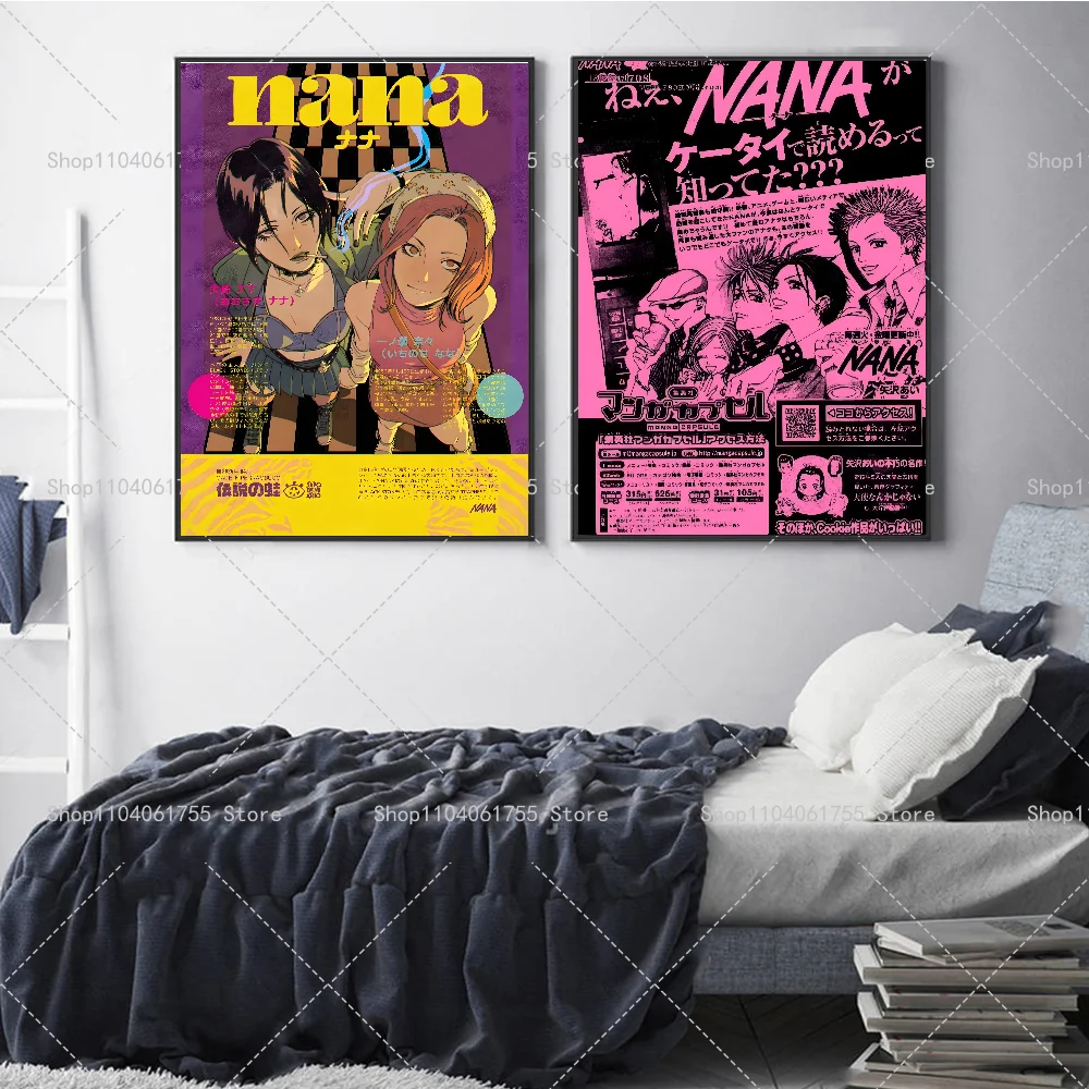 1PC Japanese Classic Anime NANA Poster Self-adhesive Art Waterproof Paper Sticker Coffee House Bar Room Wall Decor