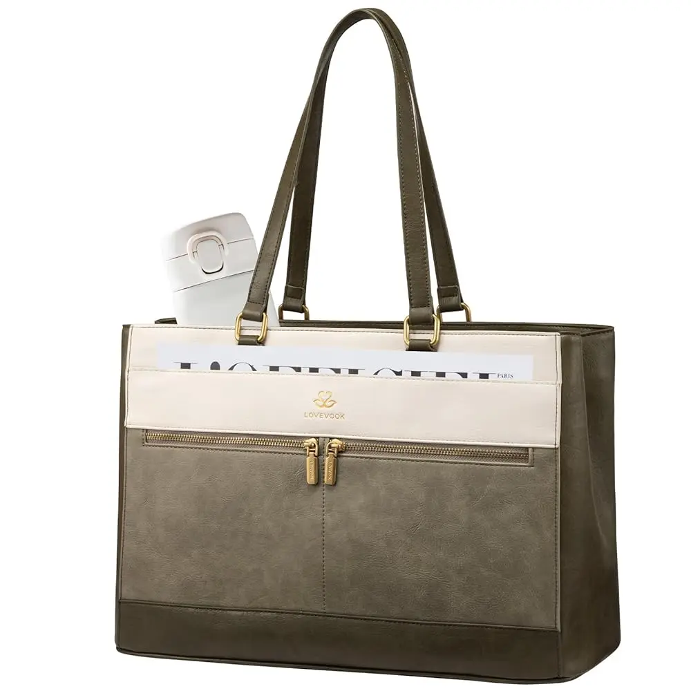 

Сумка для ноутбука LOVEVOOK для женщин, 15,6 дюймов, винтажная рабочая сумка-тоут для женщин, кожаная сумка для учителей, большая сумка-портфель для компьютера