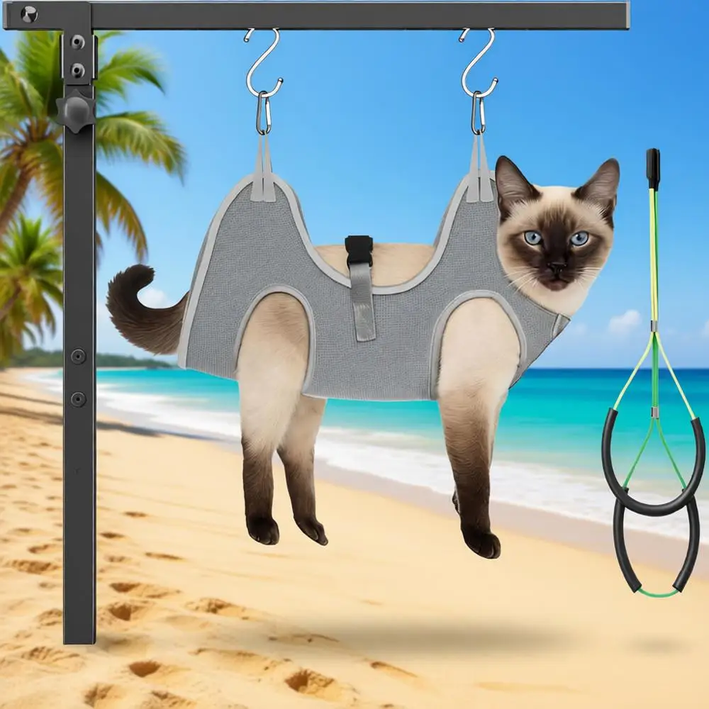 

Adjustable Grooming Arm with Clamp, 26-40 Height, Hammock for Small Pets & Dogs