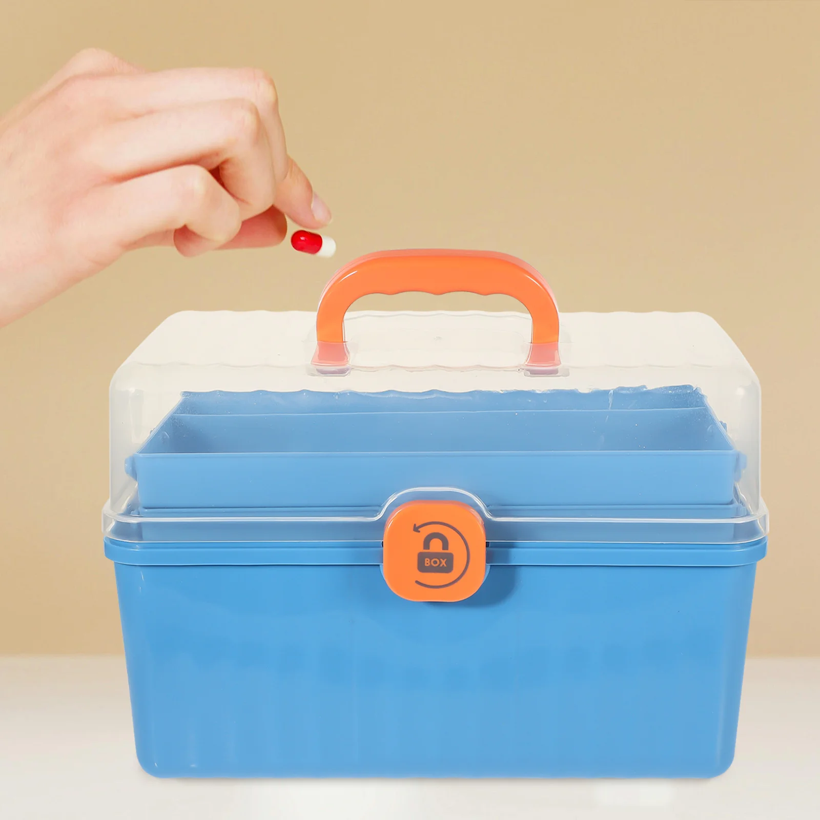 First Aid Storage Box Household Medicine Container Reusable Plastic Case for Pills Cosmetics Accessories Multi-Purpose