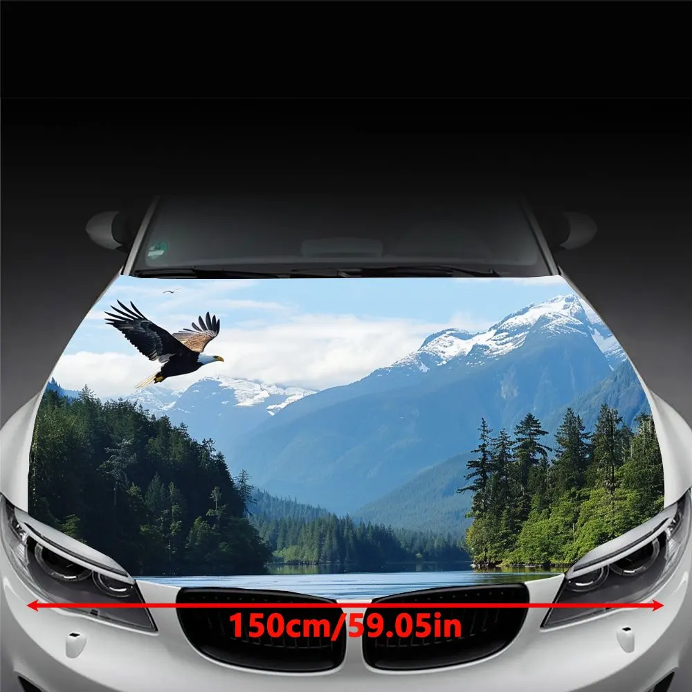 Sky Soaring Eagles Landscape Car Hood Wrap Color Vinyl Sticker Truck Graphic Bonnet DIY Auto Accessories Decoration Decal Gift