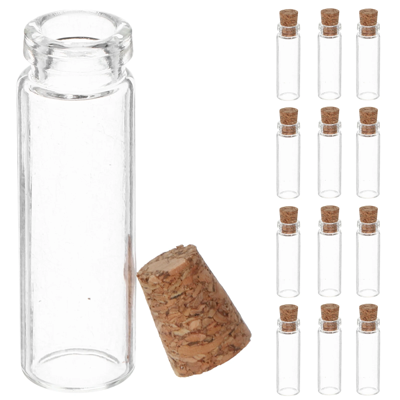 

24 Pcs Glass Jars Wood Corks Glass Bottles With Stoppers 11x35MM Tiny Containers Decorative Storage Tiny Bottles With Cork Vials