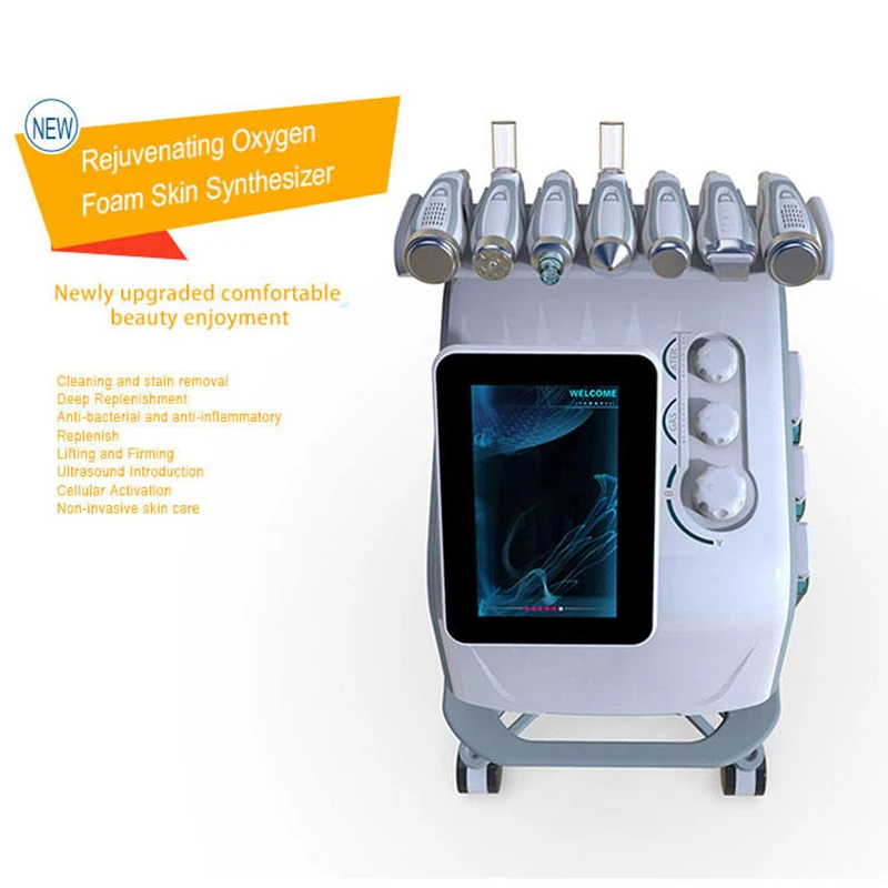 9 IN 1 RF High Quality Portable Face Machine Repair Deep Import Lift Oxygen Whitening and Moisturizing Small Bubble Skincare