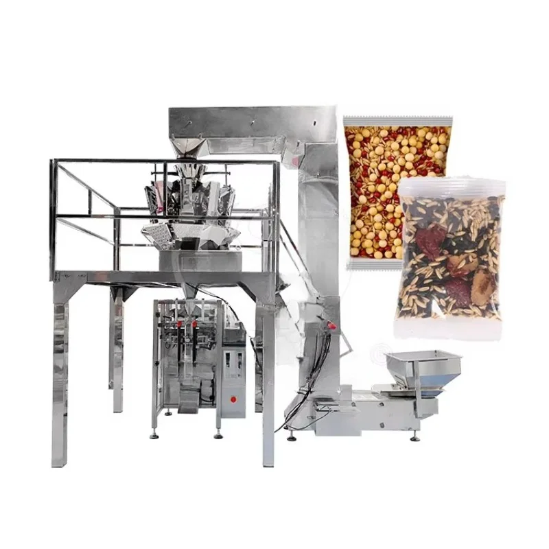 Full Automatic Rice Packing Machine 5kg 3kg 2kg 1kg Weighing Sealing Bagging Labeling Equipment Lentil