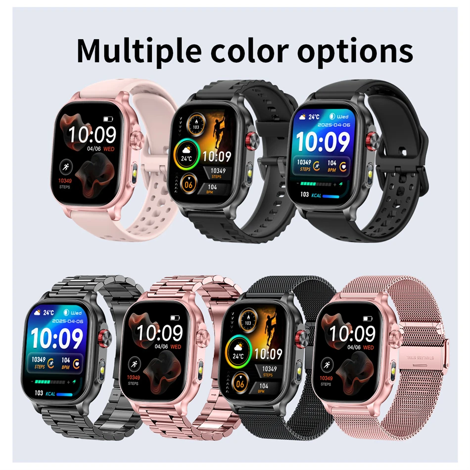 Neue Langlebige 1400mAh Batterie Smartwatch für Männer IP68 Wasserdicht LED-Taschenlampe 2,01" HD Bluetooth-Anruf Sport-Smartwatch für Frauen 2026 – Detail 18