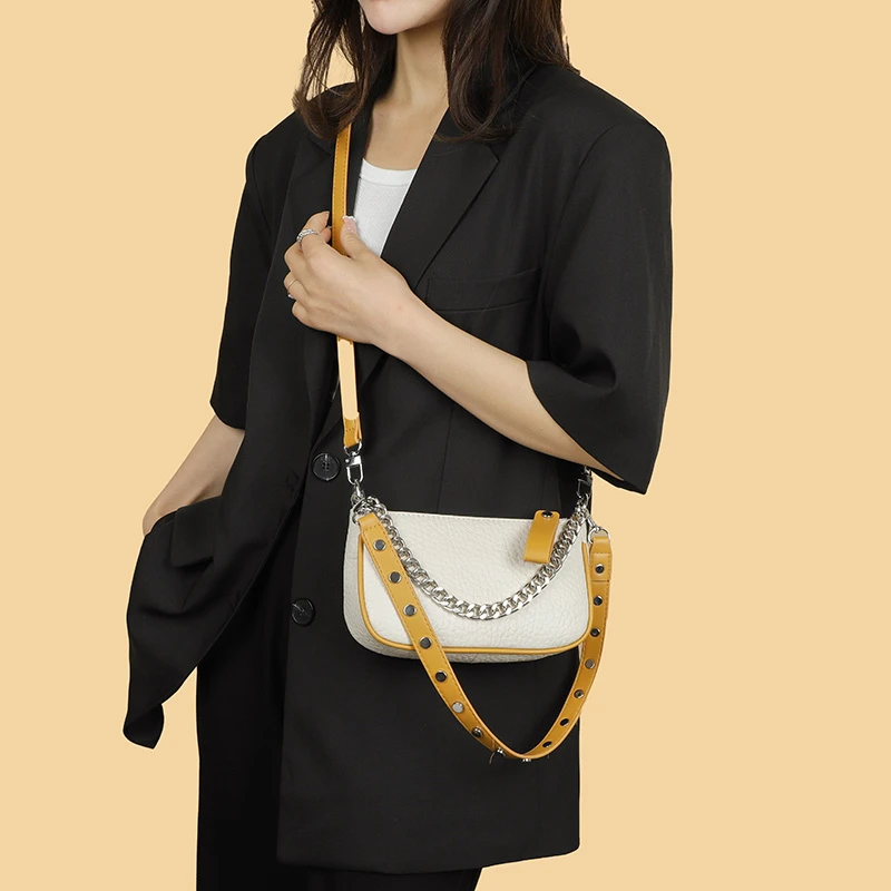 Small Crossbody Bags for Women Genuine Leather Shoulder Bag Female Fashion Chain Messenger Bag Ladies Cowhide Purse and Handbag
