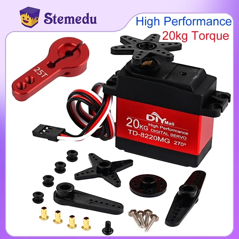 TD-8220MG Hoge Prestaties Waterdichte Digitale Servo 20kg Hoge Snelheid Servo's Metal Gear 25T Arm RC Baja Motor voor 1/8 1/10 RC Auto's