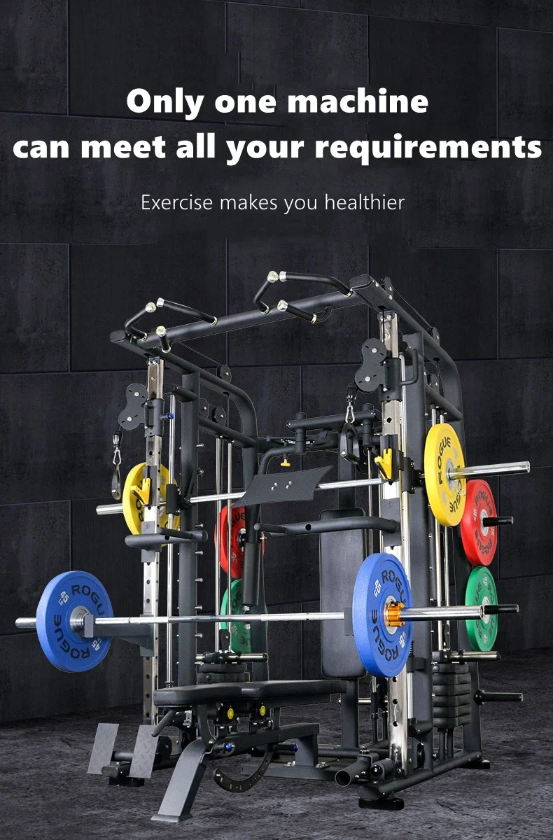 Wholesale High Quality Steel New Gym Strength Equipment Home Gym Set Smith Machine Multi Function Weight Smith Rack Machine