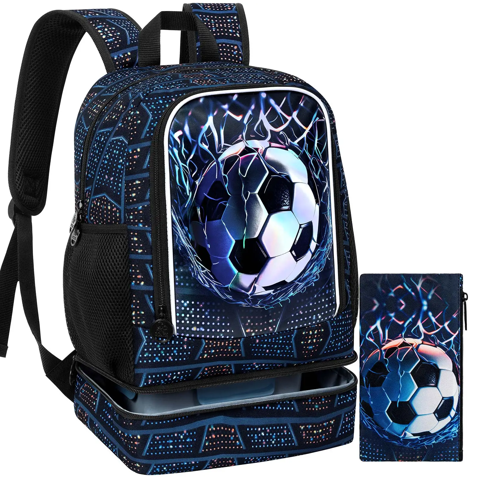 

Детский рюкзак 2-в-1 для мальчиков, 17-дюймовый школьный ранец для начальной школы с отделением для обеда, водонепроницаемая школьная сумка для