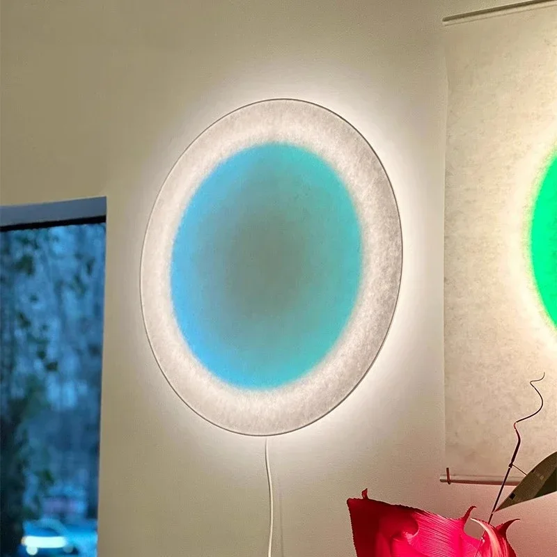 New Style Wall Lamp for Living Room Circular Square Italy Designer Wall Decor Corridor Bedroom RGB Dimming RGB Atmosphere Light