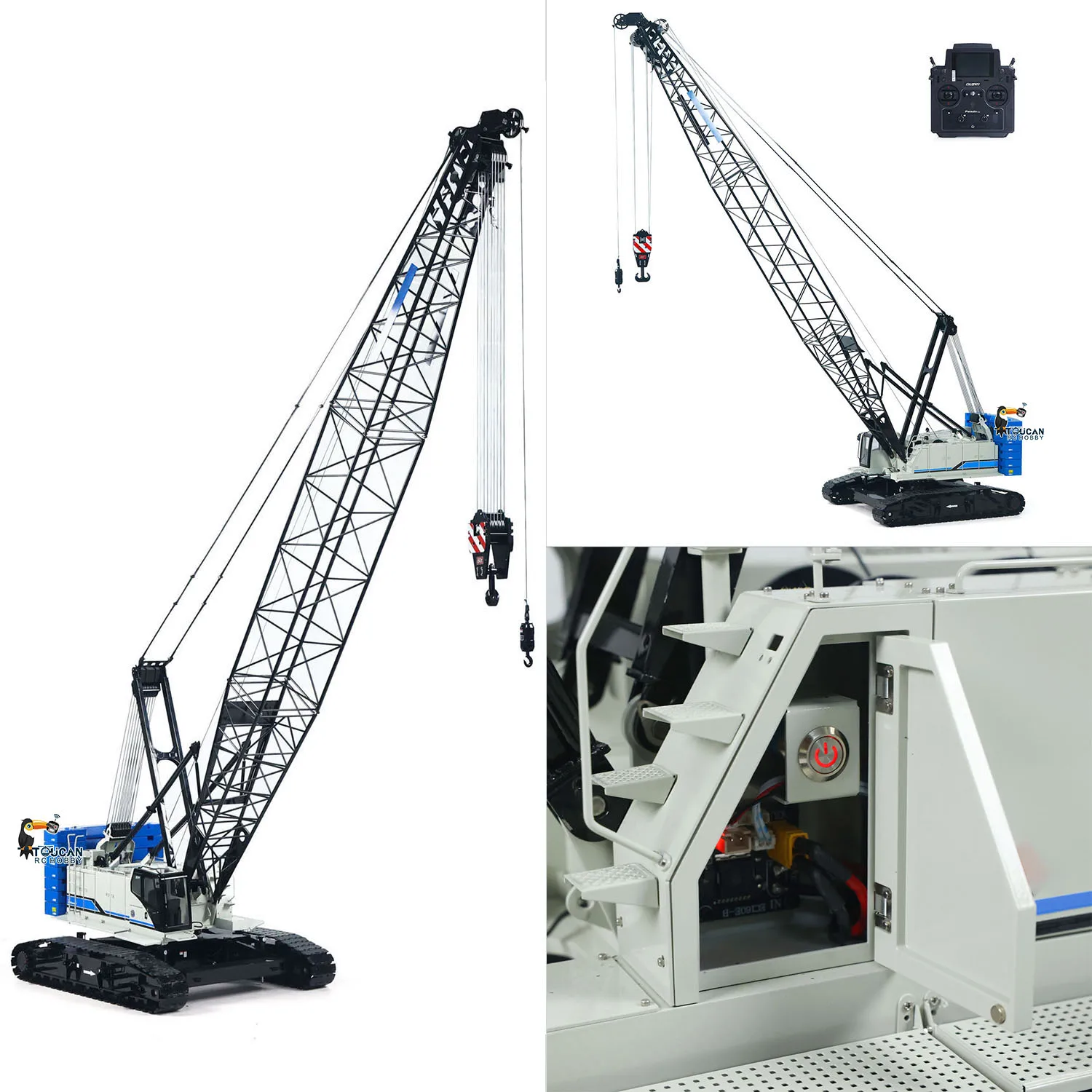 Grúa Hidráulica Metálica a Escala 1/14, C1200 RTR, Vehículo de Construcción con Control Remoto, Radio Flysky PL18 LITE, Motor sin Escobillas
