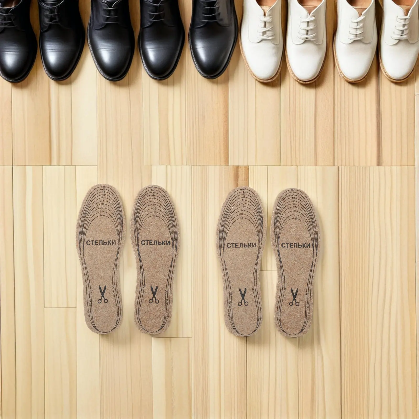 

8 Pairs Cuttable Wool Felt Breathable Warm Thick Shoe Insoles Soft Insert Pads for Winter Boots Snow Boot Insoles Cushioning